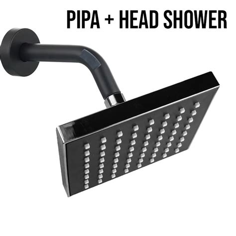 Jual Homeneeds Kepala Shower Mandi Bentuk Kotak Hitam Head Shower Dp