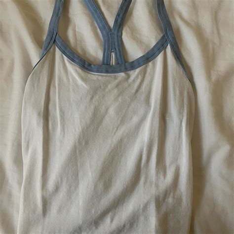 Aritzia Womens White And Blue Vests Tanks Camis Depop