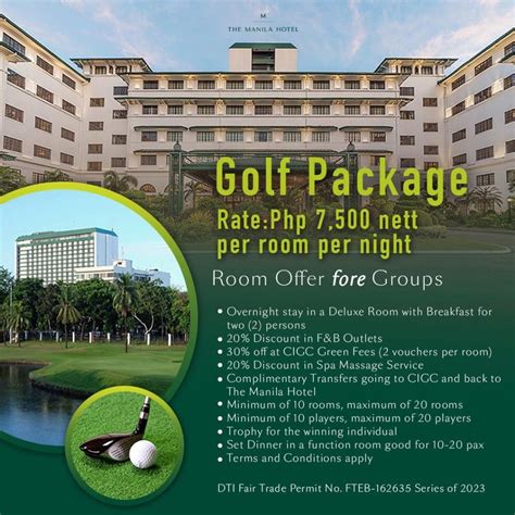 The Manila Hotel Offers Room Packages fore Golfers - The Manila Hotel