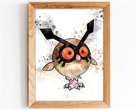 Hoothoot Print, Hoothoot Pokemon Print, Hoothoot, Pokemon Wall Art P163 – Poster - Canvas Print ...