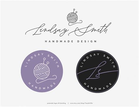 Knitting Logo Handmade Logo Yarn Logo Crochet Logo Etsy