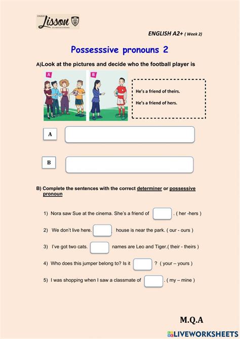 Possessives Pronouns 2 Worksheet Live Worksheets