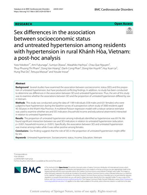 PDF Sex Differences In The Association Between Socioeconomic Status