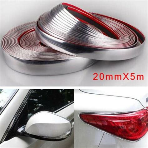 Easy Installation Chrome Car Moulding Strip Trim For All Vehicles 20mm X 5m Ebay