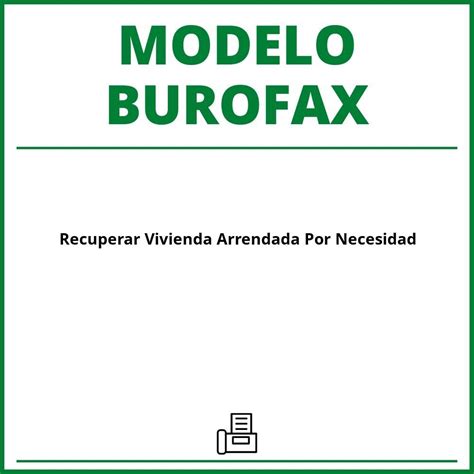 Modelo Burofax Desalojo Vivienda