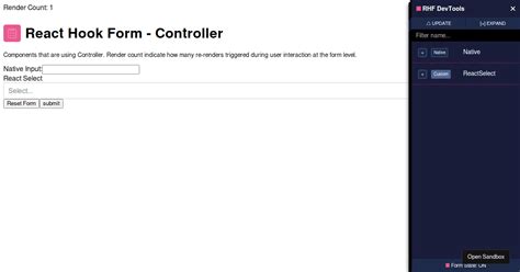 React Hook Form React Select Controller With Focus Codesandbox