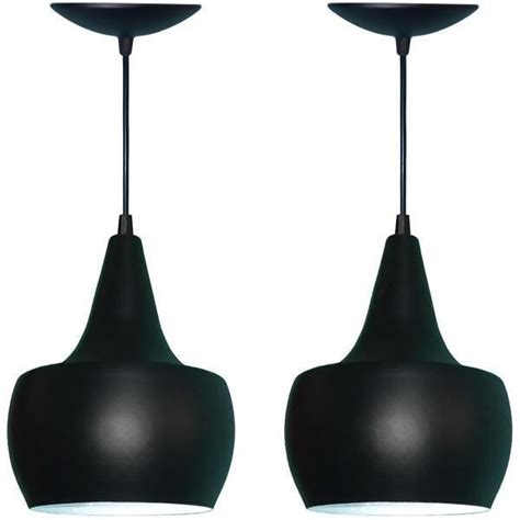 Kit 02 Arandela Pendente Balão Estilo Tom Dixon Preto Fosco