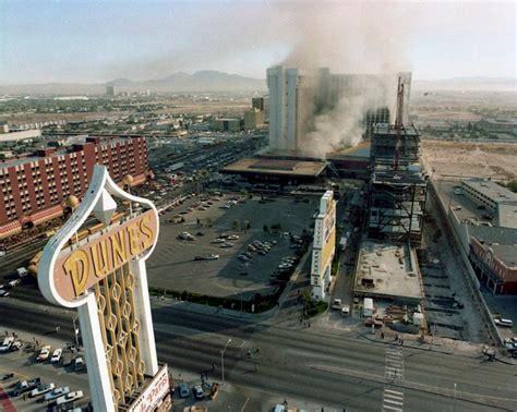 MGM Grand on fire, November 21, 1980 as seen from a room at the Dunes ...