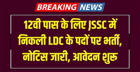 JSSC LDC Recruitment 2024 Eligibility Details Apply Online