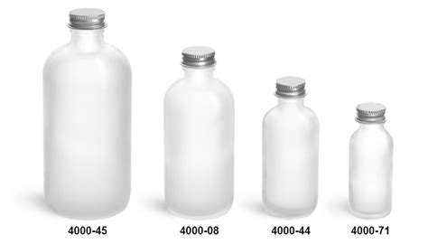 Sks Bottle And Packaging Glass Bottles Frosted Glass Boston Round Bottles W Lined Aluminum Caps