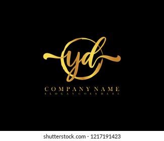 Tm Monogram Logo Golden Signature Style Stock Vector Royalty Free