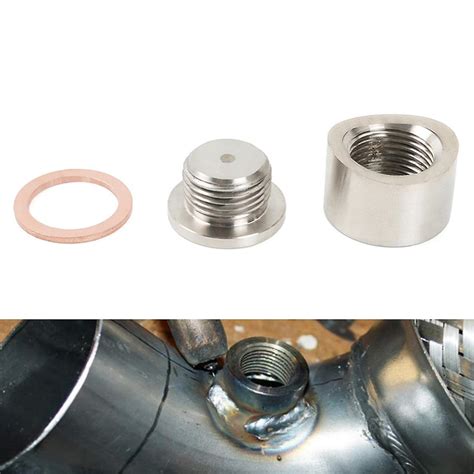 Oxygen Sensor Nut Weld Bung Plug M18x15 O2 Sensor Adapter Nut Bung Stainless Steel Convex Port