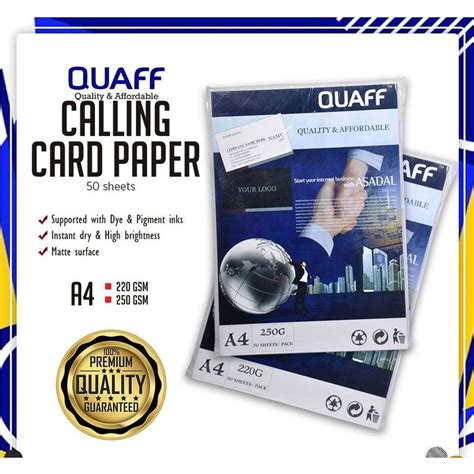 A Size Quaff Calling Card Paper Matte Double Sided Gsm Gsm