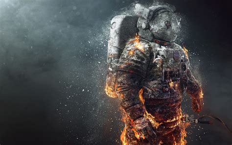 Nasa Astronaut Burning K X Wallpaper Pc Desktop