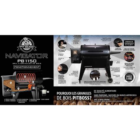 Barbecue Navigator Pit Boss 1150 à pellets Livraison Offerte