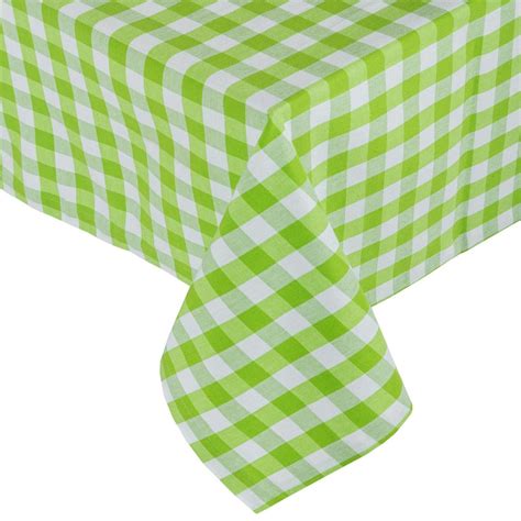 Green Block Check Cotton Gingham Tablecloth