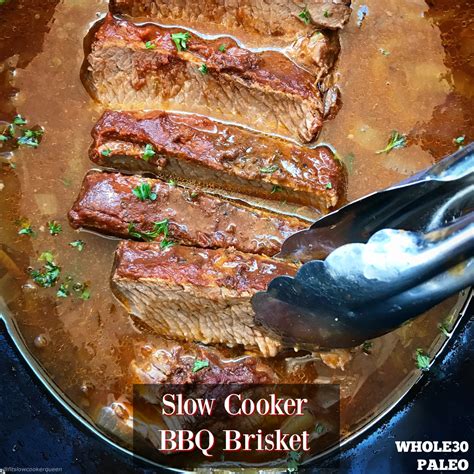 Slow Cooker Bbq Brisket Paleowhole30 Fit Slow Cooker Queen