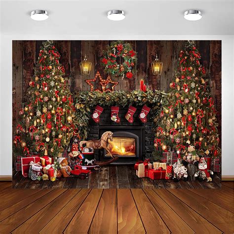 Avezano Christmas Backdrops For Photography Rustic Wood