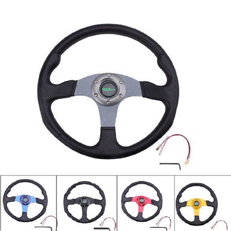 RASTP Red 13 340mm Universal Drifting Racing Steering Wheel Aluminum