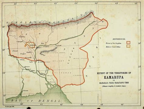 Map of Kamata Kamarupa | Cooch, Princely state, Royal house