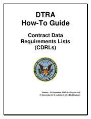 How To Guide Contract Data Requirements List Cdrl Pdf Dtra How To