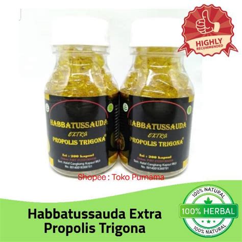 Jual Obat Herbal Pil Kapsul Habbatussauda Extra Propolis Trigona