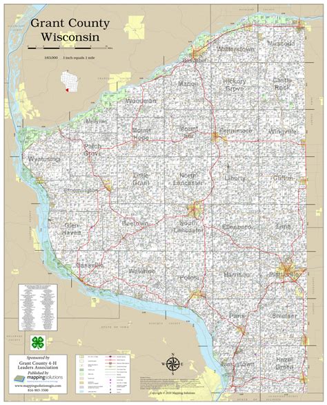 Grant County Wisconsin 2020 Wall Map | Mapping Solutions