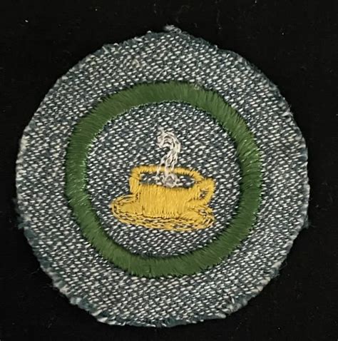 Rare Vintage Intermediate Girl Scout Hospitality Badge Sg White Thread