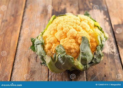 Yellow cauliflower stock photo. Image of food, yellow - 126601414