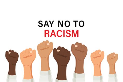 Say No To Racism Quote Vector Design Skin Color Difference Handwritten