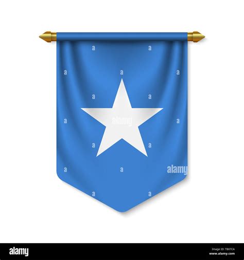 3d Realistic Pennant With Flag Of Somalia Vector Illustration Stock