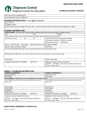 Fillable Online Fillable Online Hrsb 20162017 REGISTRATION FORM SCHOOL