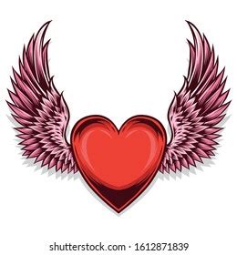 Heart Angel Wings Vector Stock Vector Royalty Free 1612871797