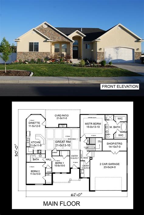 16 best images about One Story House Plans on Pinterest | 3 car garage ...