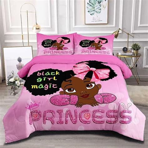 Grat Tioc Little Black Girl Comforter Set Twinblack Girl Magic Bedding Setafrican