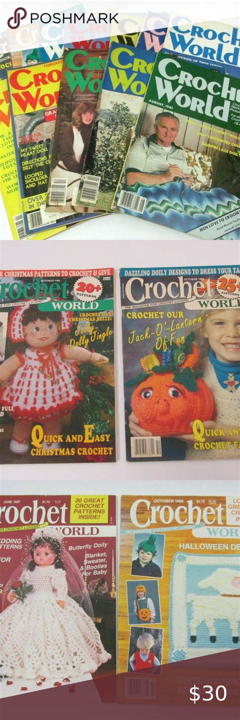 Lot Of 14 Crochet World Magazines Vintage 1980s 1981 1989 Patterns News Designs In 2022