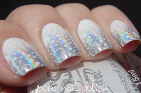 Digital Dozen does White - Holo gradient with hearts ~ More Nail Polish