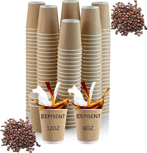 Episent Brown Ply Disposable Paper Coffee Cups Oz And Oz Premium