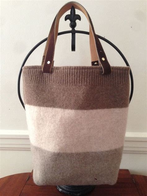 Striped Wool Felted Tote Bag By Filzwork On Etsy Felt Tote Tote Bag