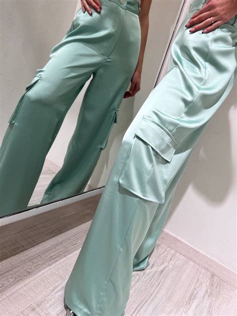 Pantalone Palazzo In Raso Acquamarina Haveone Scintille Store