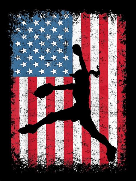 American Flag Softball USA Flag Poster For Sale By MeaganJacobi