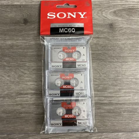 Sony Mc 60 Mc60 Microcassette Blank Cassette Tape Disc 60 Min 3 Pcs