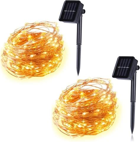 Lot De Guirlandes Lumineuses Solaires En Fil De Cuivre De M Pour