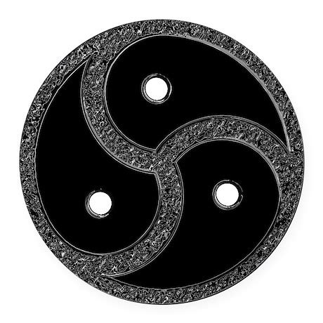 BDSM Emblem - Chrome Look Round Car Magnet by ZazzlingDesigns