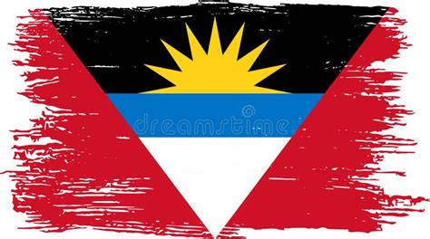 Bandera Antigua Y Barbuda Con Pintura De Pincel Texturada Sobre Fondo