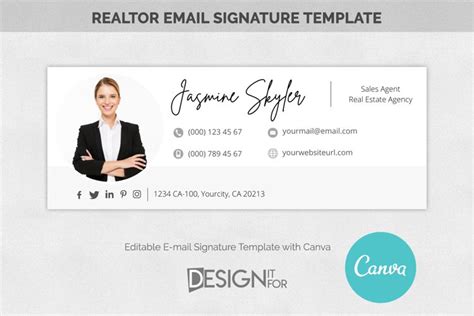 Email Signature Template Logo Realtor, Real Estate E-mail