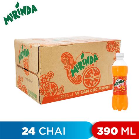 THÙNG 24 CHAI NƯỚC NGỌT CAM MIRINDA 390ML Lazada vn