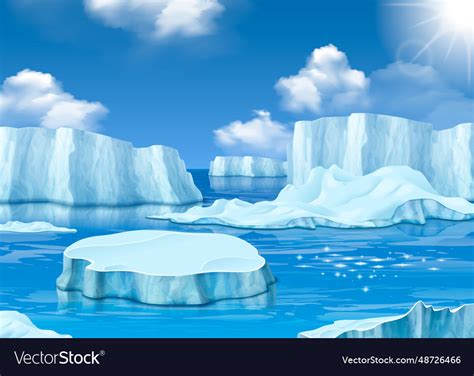 Iceberg realistic composition Royalty Free Vector Image