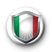 Italian Flag Crest Button Badge Kool Badges