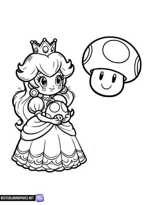 Princess Peach Coloring Pages Bestcoloringpages Net